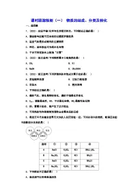 2024届高考化学一轮复习 课时跟踪检测（一） 物质的组成、分类及转化（含答案）