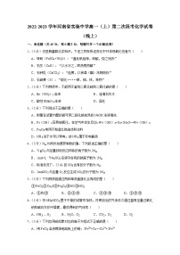 河南省实验中学2022-2023学年高一上学期第二次段考（线上）化学试卷（月考）