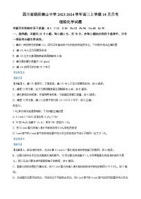 2024绵阳南山中学高三上学期10月月考理综化学试题含解析