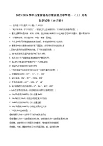 2023-2024学年山东省青岛市莱西重点中学高一（上）月考化学试卷（10月份）（含解析）