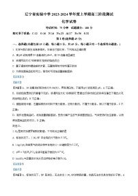 辽宁省实验中学2023-2024学年高三化学上学期阶段测试试题（Word版附解析）