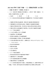 2023-2024学年广东省广州高一（上）质检化学试卷（10月份）