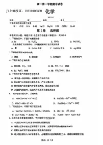 2023北京清华附中高一（上）期中化学