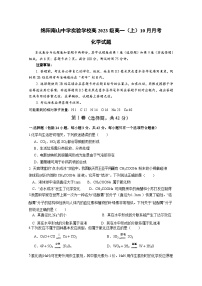 四川省绵阳南山中学实验学校2023-2024学年高一上学期10月月考化学试题