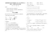 陕西省西安市蓝田县城关中学大学区联考2023-2024学年高二上学期11月期中考试化学试题（含答案）