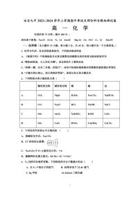 福建省永安市第九中学2023-2024学年高一上学期期中考试化学试题