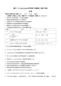 广西南宁市第二中学2023-2024学年高二上学期11月期中考试化学试题(无答案)