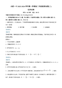 安徽省合肥市第一中学2023-2024学年高二上学期10月素质拓展（二）化学试题（Word版附解析）