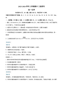 广东省广州市广外、铁一、广大附中等三校2023~2024学年高一上学期期中联考化学试题（解析版）