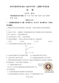 河南省郑州外国语学校2023-2024学年高一上学期11月期中化学试题