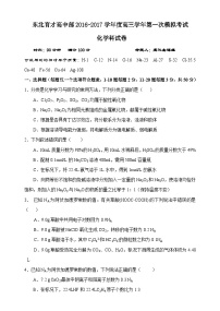 东北育才学校高三一模化学试题及答案