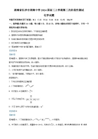 湖南省长沙市周南中学2024届高三上学期第三次阶段性测试化学试题（解析版）