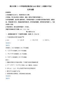 重庆市第十一中学2023-2024学年高二上学期期中化学试题（Word版附解析）