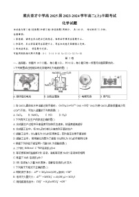 重庆市育才中学2023-2024学年高二上学期期中化学试题（Word版附答案）