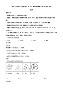 浙江省91高中联盟2023-2024学年高一上学期11月期中化学试题（Word版附答案）