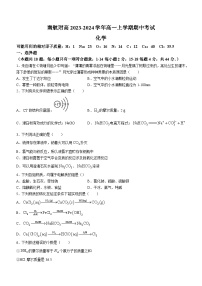 江苏省南京市南航附高2023-2024学年高一上学期期中考试化学试题（含答案）