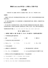 山东省聊城市2023-2024学年高一上学期11月期中考试化学试题（含答案）