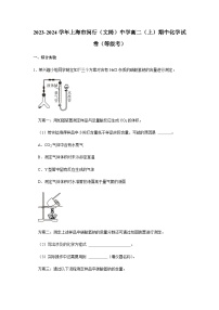 上海市闵行（文绮）中学2023-2024学年高二上学期期中考试化学试题（等级考）（原卷板+解析版）