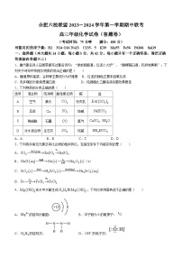 安徽省合肥六校联考2023-2024学年高三上学期期中联考化学试题