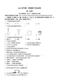 浙江省台州市第一中学2023-2024学年高一上学期11月期中考试化学试题