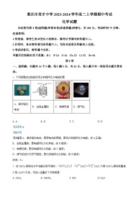 重庆市育才中学2023-2024学年高二上学期期中化学试题（Word版附解析）