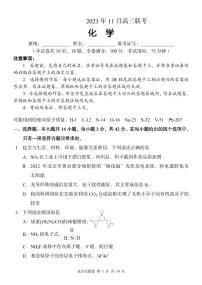 2024湖南省A佳教育高三上学期11月联考试题化学PDF版含答案