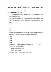 上海市育才中学2023-2024学年高三上学期期中调研考试（等级考）化学试题