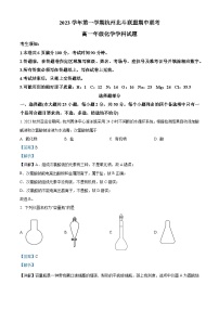 浙江省杭州市北斗联盟2023-2024学年高一上学期期中联考化学试题（Word版附解析）