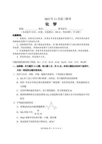湖南省A佳教育2023-2024学年高三上学期11月联考化学试卷及答案
