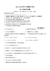 2024衡水冀州中学高三上学期期中考试化学无答案