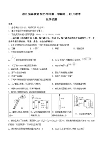 2024浙江强基联盟高三上学期12月联考试题化学含解析