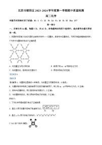 2024北京朝阳区高三上学期期中化学含解析