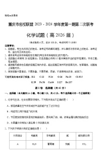 重庆市名校联盟联考2023-2024学年高一上学期12月月考化学试题