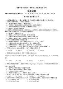 四川省泸州市合江县马街中学2023-2024学年高二上学期12月月考化学试题（含答案）