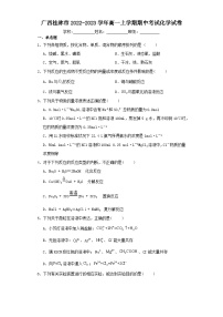 广西桂林市2022-2023学年高一上学期期中考试化学试卷（含解析）