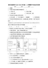 陕西省咸阳市2023-2024学年高一上学期期中考试化学试卷（含解析）
