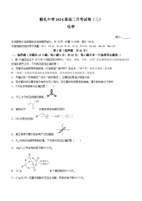 湖南省长沙市雅礼中学2023-2024学年高三上学期月考化学试题（三）（Word版附答案）