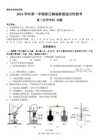 浙江省精诚联盟2023-2024学年高三上学期12月适应性联考化学试题及答案