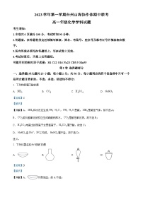 浙江省台州市山海协作体2023-2024学年高一上学期期中联考化学试题（Word版附解析）