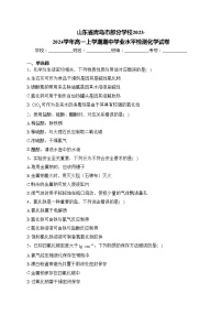 山东省青岛市部分学校2023-2024学年高一上学期期中学业水平检测化学试卷(含答案)