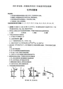 化学-浙江省杭州市2023-2024学年高三上学期期中教学质量检测（一模）试题和答案