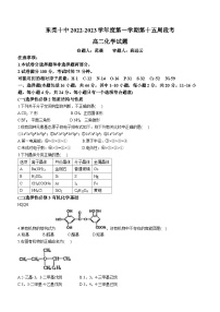 73，广东省东莞市第十高级中学2023-2024学年高二上学期12月期中化学试题(无答案)