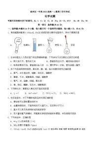 四川省宜宾市叙州区第一中学校2023-2024学年高一上学期12月月考化学试题