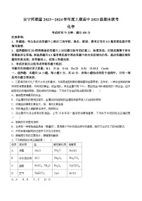 四川省凉山彝族自治州安宁河联盟2023-2024学年高一上学期期末联考化学试题