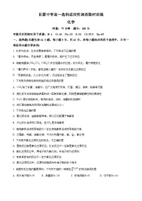 2024湖南省长郡中学高一上学期选科适应性调研检测化学试题含解析