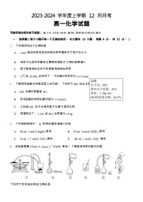 黑龙江省齐齐哈尔市齐市第八高级中学校2023-2024学年高一上学期12月月考化学试卷（Word版含答案）