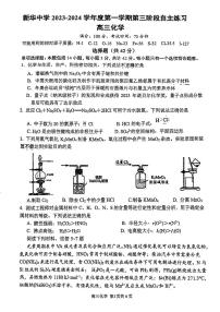 江苏省扬州市新华中学2023-2024学年高三上学期第二次月考化学试卷（无答案）