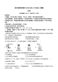 2024届贵州省黔东南苗族侗族自治州高三上学期12月一模化学试题