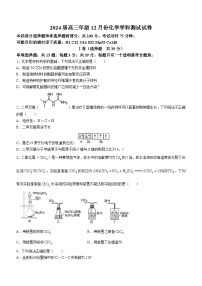 2024江苏省海安高级中学高三上学期12月月考试题化学含答案