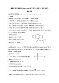 福建省泉州市泉港区2023-2024学年高三上学期12月月考化学模拟试题（含答案）